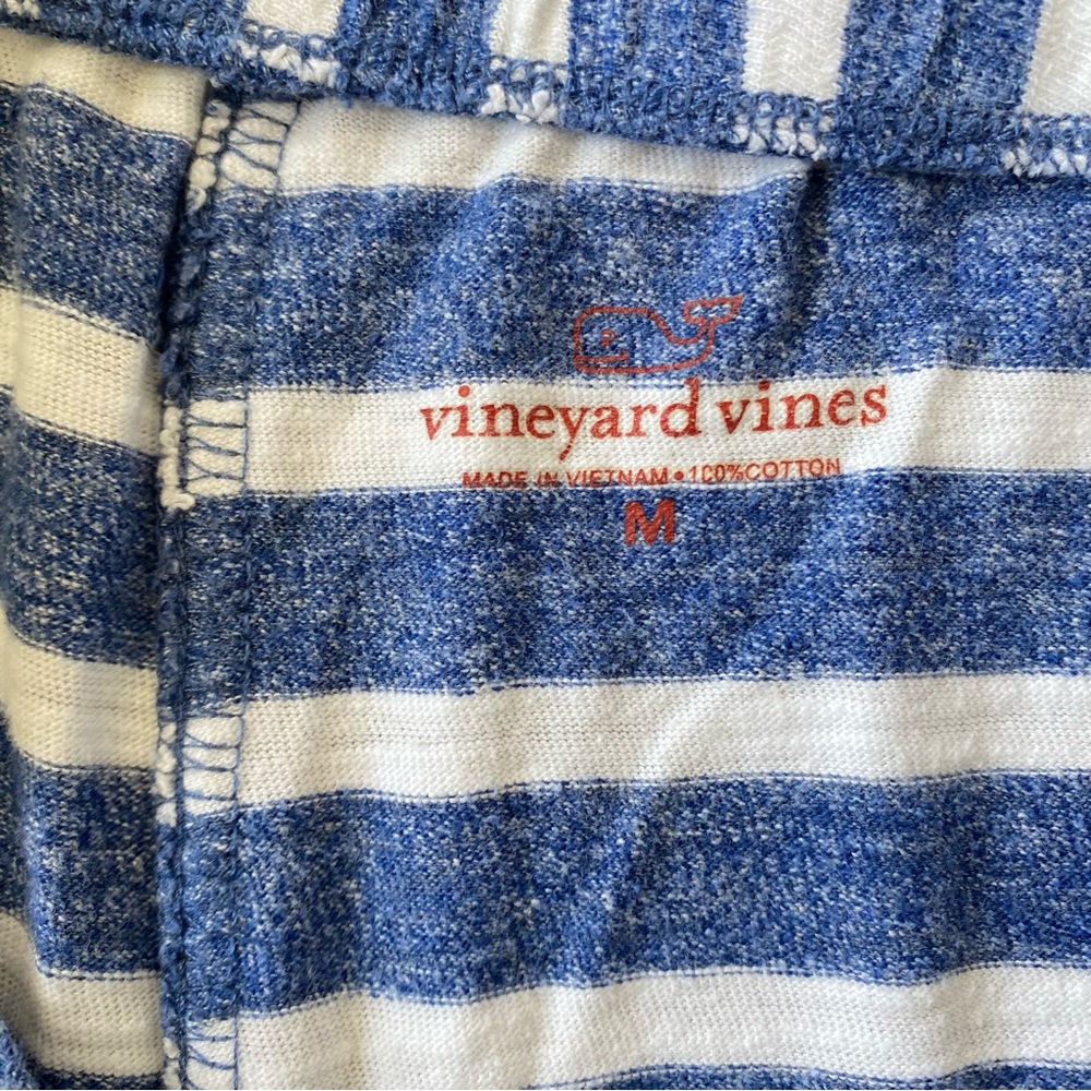 Vineyard Vines Navy Blue White Striped Knit Nautical Capri Pants Size Medium - Picture 7 of 10